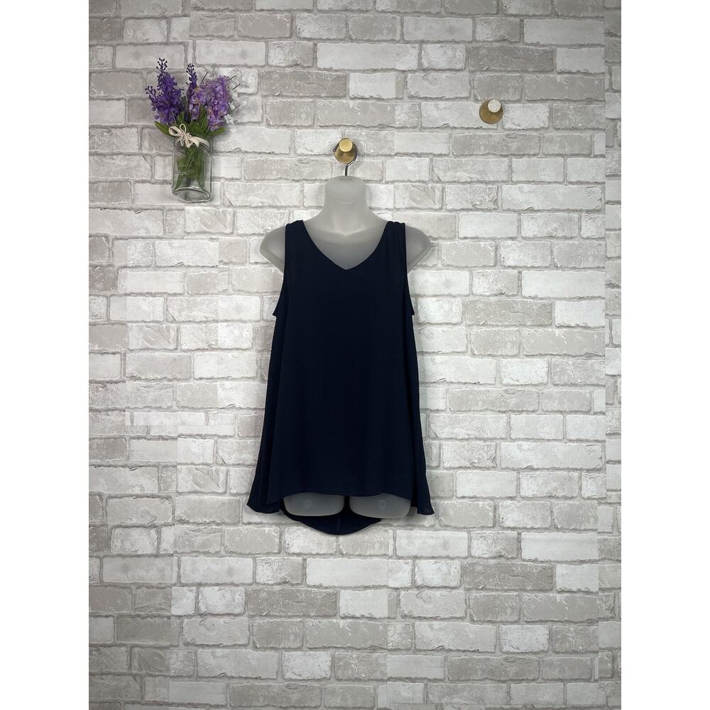 A Byer Semi-Sheer Navy Blue Blouse Top